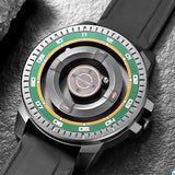 DANIEL GORMAN Relógio de quartzo magnético fashion à prova d'água com pulseira de silicone preta caixa de cobre contas ponteiros DG0221