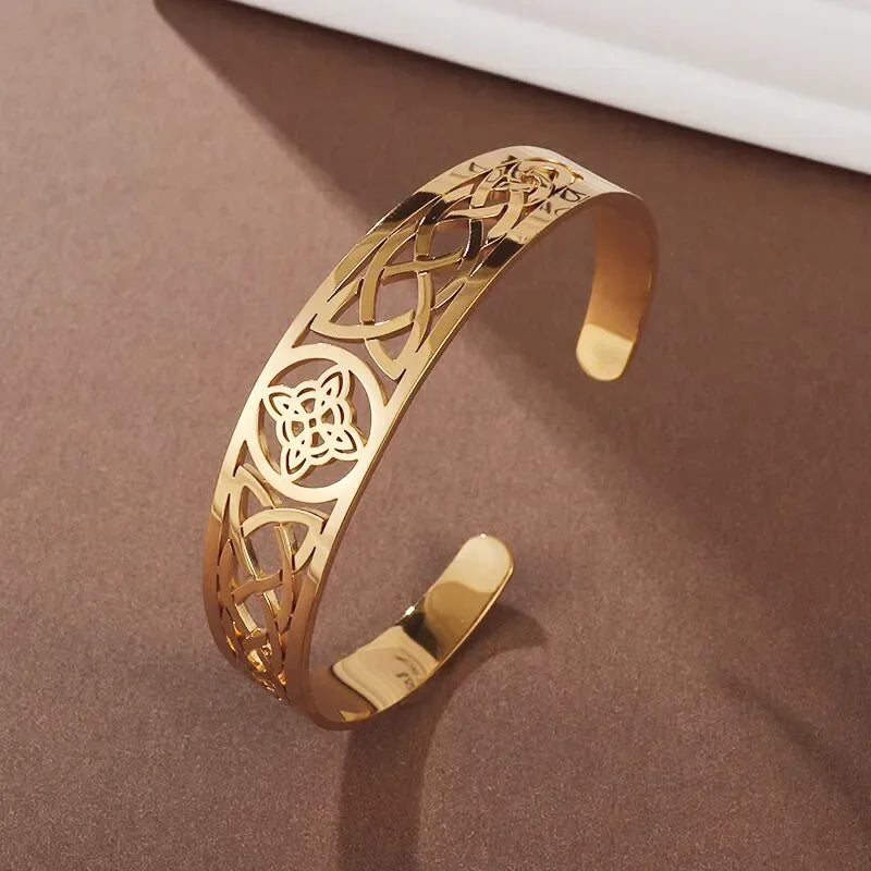 Pulseira de punho simples brilhante de dupla camada de aço inoxidável adequada para homens e mulheres pulseira de punho de duas cores joias de casal