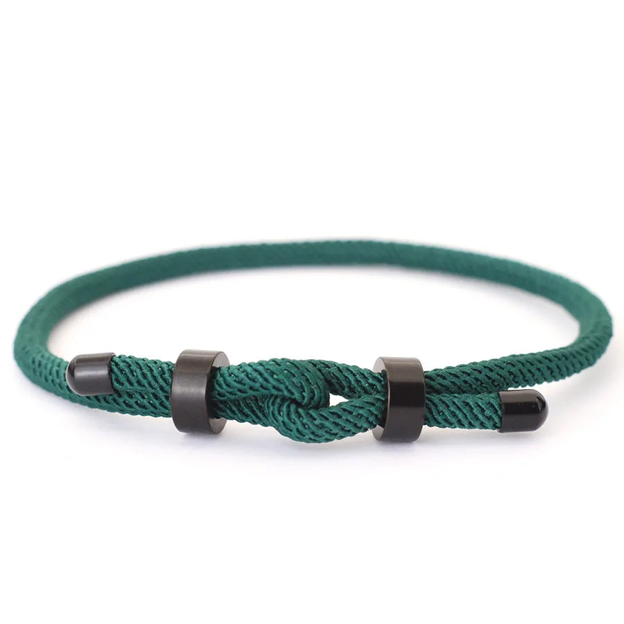 Pulseira ajustável corda vermelha para homens, fecho de aço inoxidável, braclet de ciclismo ao ar livre, grau A, corda de 4mm, presente para ele