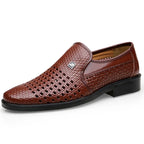 Primavera homens mocassins de couro sapatos masculinos verão oco respirável oxfords homem sapatos casuais deslizamento em sapatos de vestido formal para homem