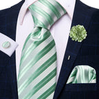Gravata elegante de seda listrada para homens, gravata de casamento para negócios, moda designer de gravata, abotoadura manual, roxa e branca, gravata