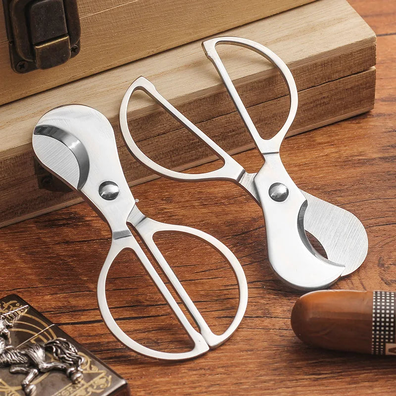 Tesoura de charuto cubana cortador faca cabeça guilhotina portátil aço inoxidável charuto faca cortador perfurador charutos ferramenta fumar