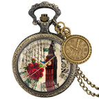 Vintage antigo cobre steampunk bronze oco engrenagem relógio de bolso de quartzo colar pingente corrente relógio masculino feminino com acessório