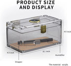 Humidor de charuto acrílico com papel de madeira de cedro, caixa do humidor, higrômetro, estojo do umidificador, acessórios para fumar, ajuste 15-20