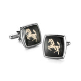 Abotoaduras de camisa francesa masculina estilo clássico abotoaduras de cavalo quadrado acessórios de roupas de moda atacado