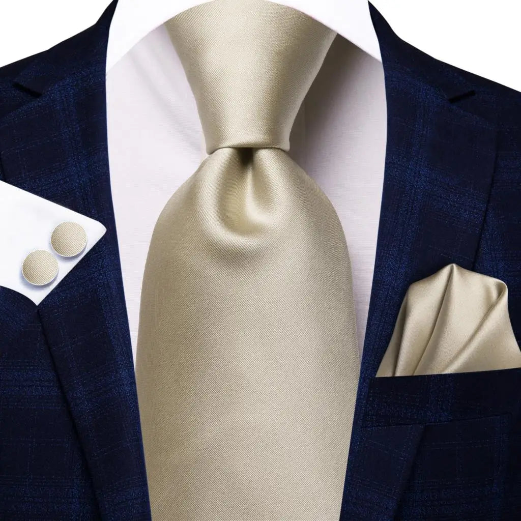 Gravatas masculinas branco sliver hanky abotoaduras conjunto de seda pescoço laços para festa de casamento negócios gravata masculina 2022 nova marca de moda hi-tie