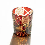 Japonês Real Especial Retro Vinho Copo, Corte Da Mão, Piscando Relâmpago Design, Âmbar Whisky Vidro, Caixa de Presente High End, Edo Kiri