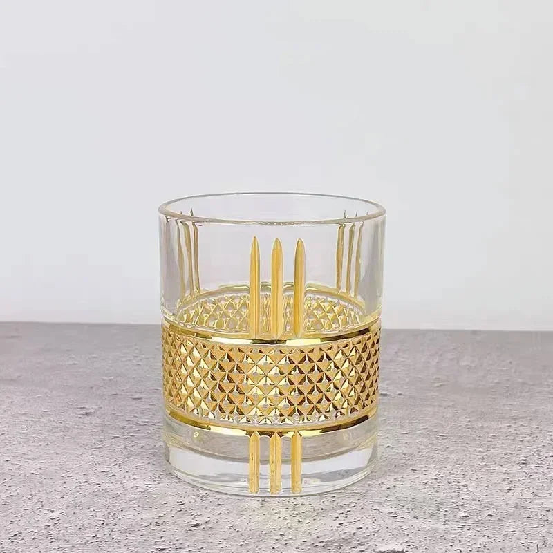 Forro de ouro Whisky Copo, Old Fashioned Rocks Copos, Copos para Cocktail Scotch, Bourbon, Gin, Voldka, Brandy