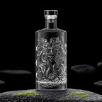 Dragão gravado 500ml formato redondo decantador de uísque barware garrafa de álcool para licor escocês bourbon