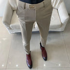 Calças de terno masculino de alta qualidade 2025 primavera novos homens formal negócios escritório social vestido calças fino ajuste casual calças de casamento