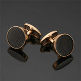 Abotoaduras De Fibra De Carbono Redonda Rosa Para Homens, Camisa Francesa, Material De Cobre, Novos Acessórios De Vestuário, Atacado