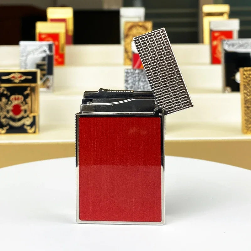 Isqueiro a gás vintage de alta qualidade para homens e mulheres, caixa de cigarro à prova de vento, nova condição