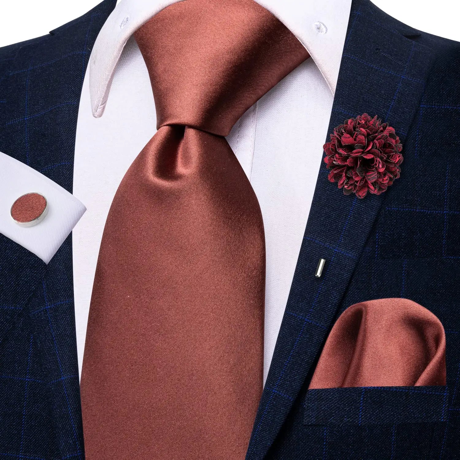 Gravata elegante de seda listrada para homens, gravata de casamento para negócios, moda designer de gravata, abotoadura manual, roxa e branca, gravata