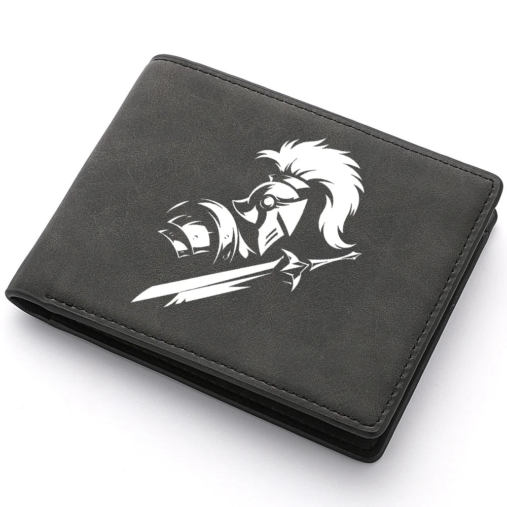 Carteira curta masculina de couro PU vintage fino porta cartão de crédito carteira compacta preta