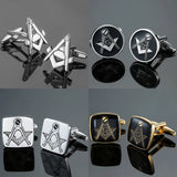 Abotoaduras maçônicas para homens, camisa francesa polida esmalte, material de cobre, marca de moda, acessórios, atacado