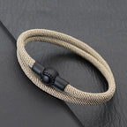 Estilo simples corda pulseira masculina dupla camada grau a 4mm fio tecido braslet esportes ao ar livre sobrevivência braclet ciclismo jóias