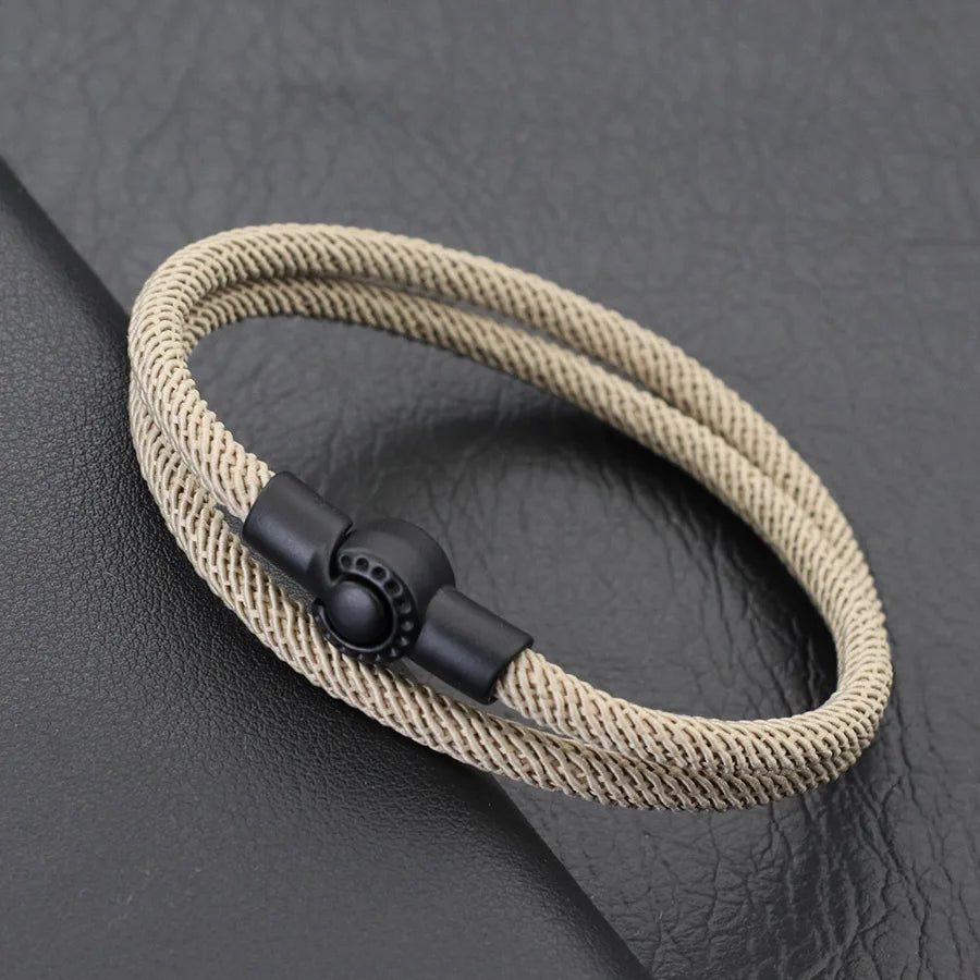 Estilo simples corda pulseira masculina dupla camada grau a 4mm fio tecido braslet esportes ao ar livre sobrevivência braclet ciclismo jóias