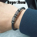Novo em homens pulseira de couro genuíno romance atrract magentic braclet homme punk jóias acessórios pulseira cabo brazalete presente