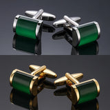 Abotoaduras curvas redondas de zircão para homens, acessórios elegantes, camisa francesa, material verde, atacado