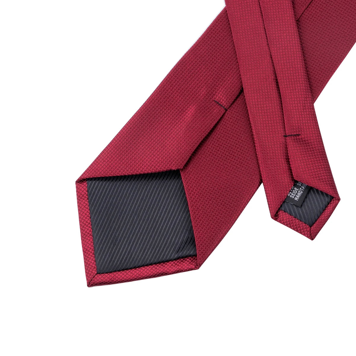 Conjunto de gravata monocromática Borgonha para homens, gravata de luxo, gravata de casamento, abotoadura quadrada, presente do broche do designer, seda larga de 8,5 cm