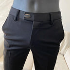 Calças de terno masculino de alta qualidade 2025 primavera novos homens formal negócios escritório social vestido calças fino ajuste casual calças de casamento