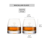 Copos de uísque Macallan, conjunto de 2 - Pronto para bola de gelo! Copo de 11 onças, perfeito para escocês, coquetéis, rum, vodka. Barware estiloso.
