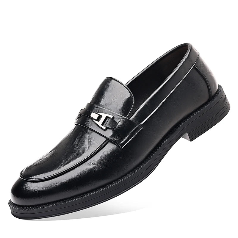 Moda masculina deslizamento-em mocassins de negócios sapatos de couro de alta qualidade cavalheiro sapatos ao ar livre sapatos de escritório lazer maduro-jovem