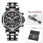 Mini foco analógico vestido de quartzo relógio masculino prata azul pulseira de aço inoxidável cronógrafo relógio de pulso luminoso com data 24 horas 0470