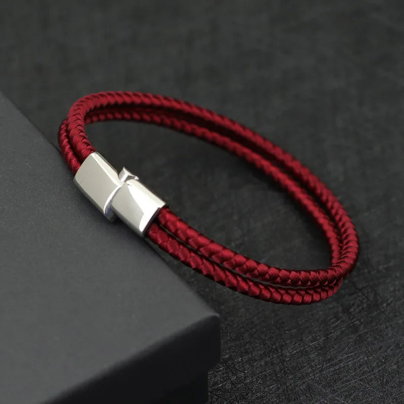 Noter masculino corda pulseira unfading aço inoxidável magentic braclet acampamento masculino acessórios pulsera tela melhor presente para namorado