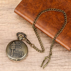 Om Mani Padme Hum Budismo Letras Sanskrit Seis Palavras Relógio de Bolso de Quartzo para Homens Mulheres com Colar de 80cm/Cadeia de Gancho de Cintura de 38cm