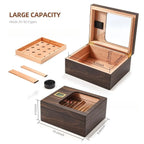 Umidificador de charutos de madeira elegante portátil caso de charuto umidificador higrômetro titular de charuto ideal para armazenamento de charutos acessórios para fumar