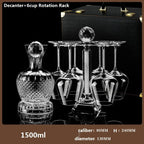 Decantador rotativo de cristal de ouro, copo de vinho luxuoso leve high-end, Gyro Decanter, 1500ml