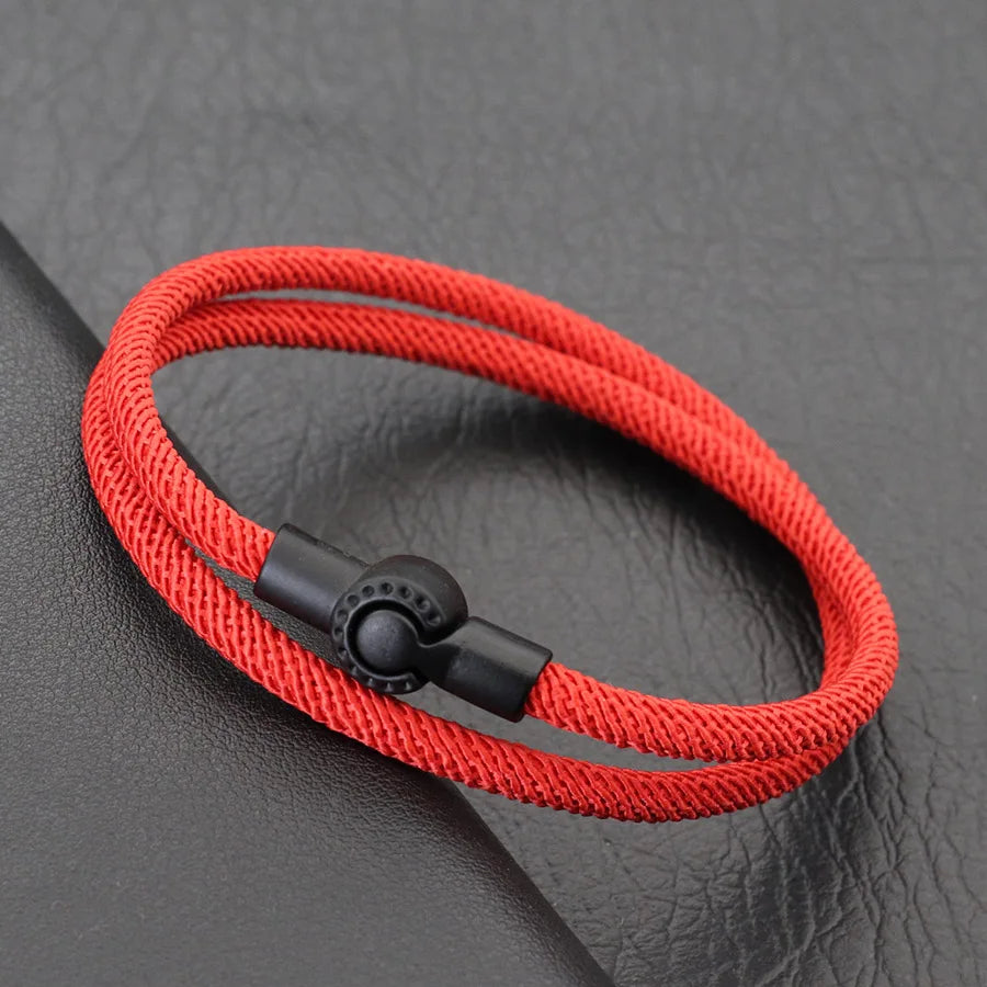 Estilo simples corda pulseira masculina dupla camada grau a 4mm fio tecido braslet esportes ao ar livre sobrevivência braclet ciclismo jóias