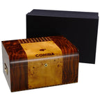 CIGARLOONG-Caixa De Exposição De Charuto De Madeira Com Alça, Umidificador, Umidificador, HH-9002