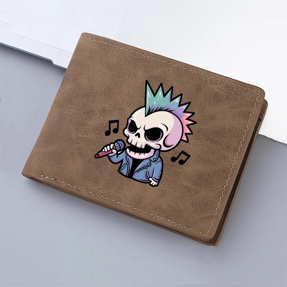 Masculino retro casual mini carteira curta titular do cartão estudante na moda impressão carteira design elegante e peculiar