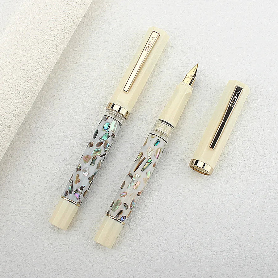 Jinhao 58 mãe de pérola concha caneta tinteiro cores estudante f ef nib caneta de caligrafia papelaria escola material de escritório
