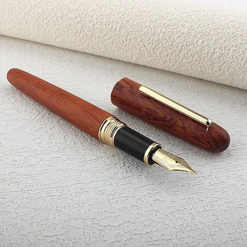 Jinhao Natural Madeira Handmade Caneta-tinteiro, Escrita do Negócio Canetas de Presente, Estacionária Material Escolar de Escritório, Irídio, EF, F, M, Nibs, 9036