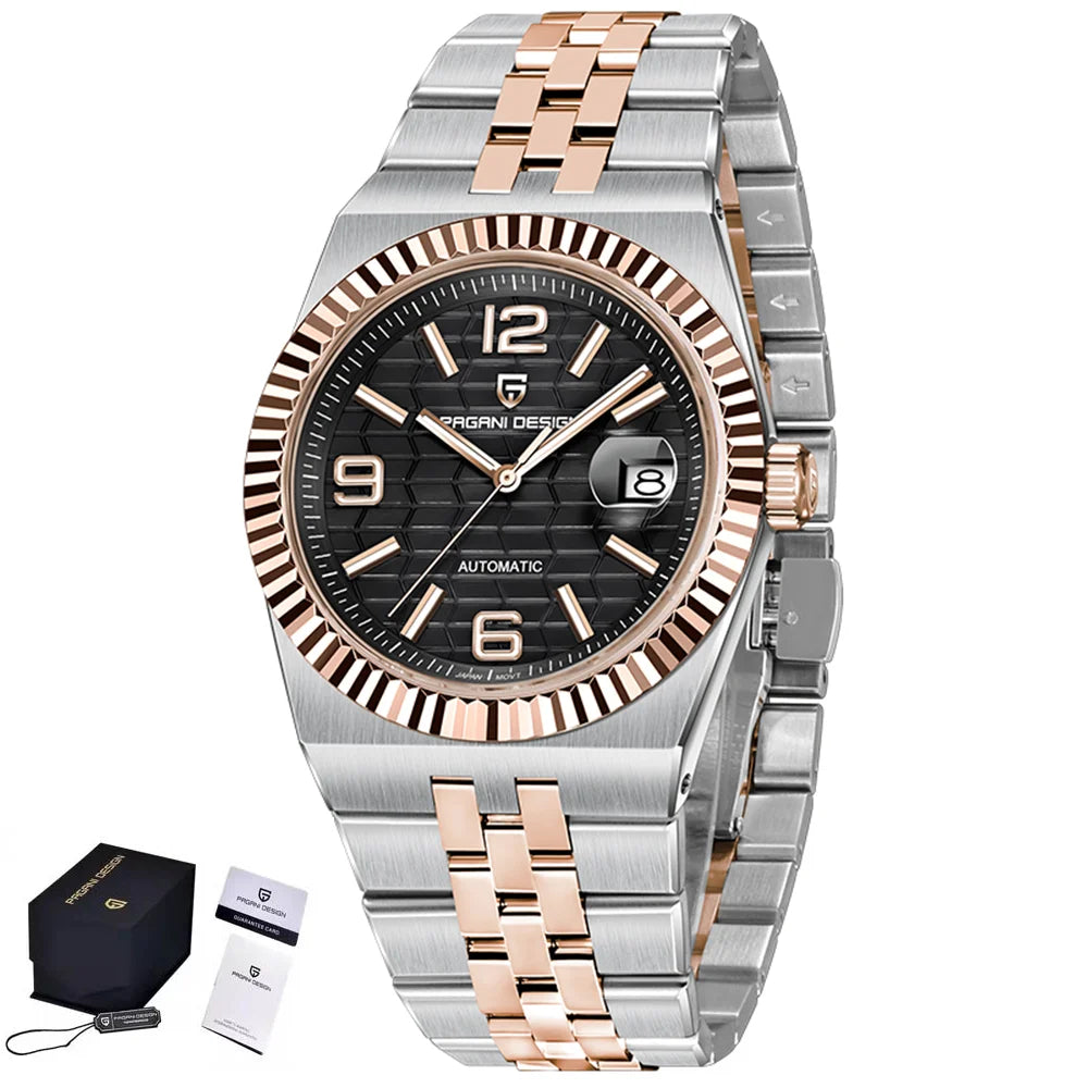Pagani design novo relógio masculino totalmente automático relógio de negócios 100m à prova dwaterproof água relógio masculino de aço inoxidável caixa de presente requintada