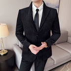 Novo estilo chinês gola moda casual terno jaqueta outono inverno novo fino ajuste negócios formal festa de formatura social smoking