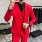 2022 nova marca azul real casual terno dos homens ternos de casamento traje para homens fino ajuste do noivo ternos de casamento smoking blazer + calças colete