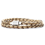 Noter minimalista masculino pulseira artesanal de couro trançado braclet homme aço inoxidável magentic fecho lazer acessórios pulsera