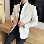 Flanela de couro versão coreana fino ajuste terno jaqueta 2025 outono novo masculino casual negócios formal festa casacos tailcoat 4xl-m