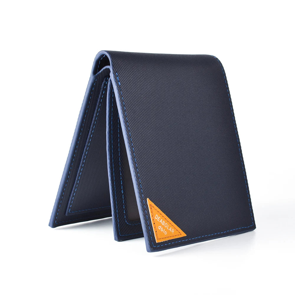 Carteira de couro com zíper PU para homens, bolso luxuoso, alta qualidade, novo