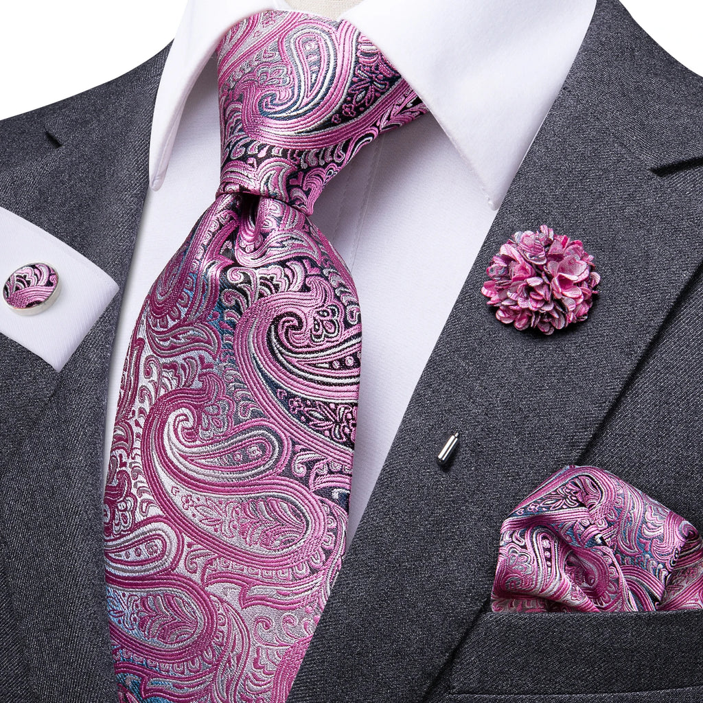 Gravata de negócios de seda azul claro sólido 2023 novo hi-tie designer gravata masculina luxo 8.5cm lenço abotoadura broche gravata de casamento para homem