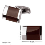 Camisa francesa Abotoaduras Material De Cobre, Abotoaduras Rectangulares Vinho Vermelho Esmalte, Acessórios de Moda, Atacado