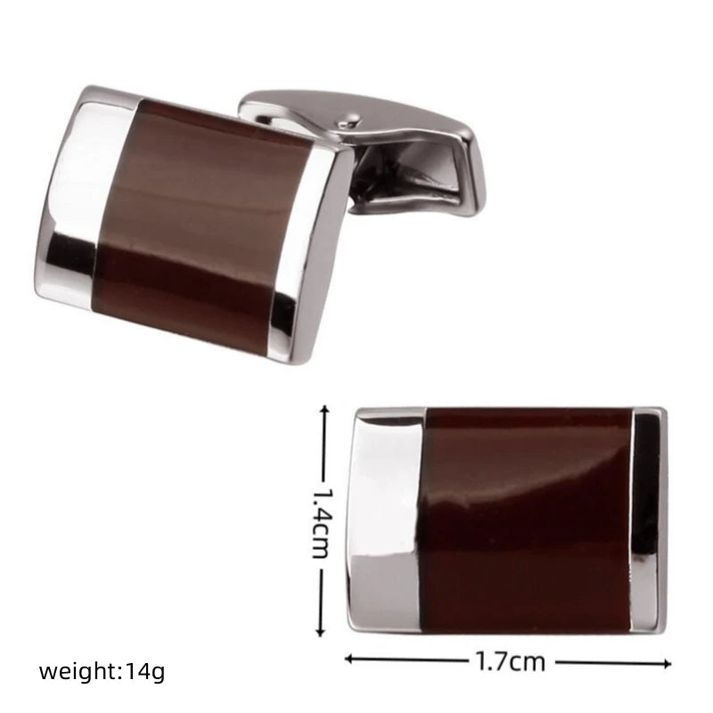 Camisa francesa Abotoaduras Material De Cobre, Abotoaduras Rectangulares Vinho Vermelho Esmalte, Acessórios de Moda, Atacado