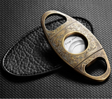 Cortador de charutos, perfurador de charutos de corte duplo de aço inoxidável, cortadores de gravura floral para homens - gravar fumar