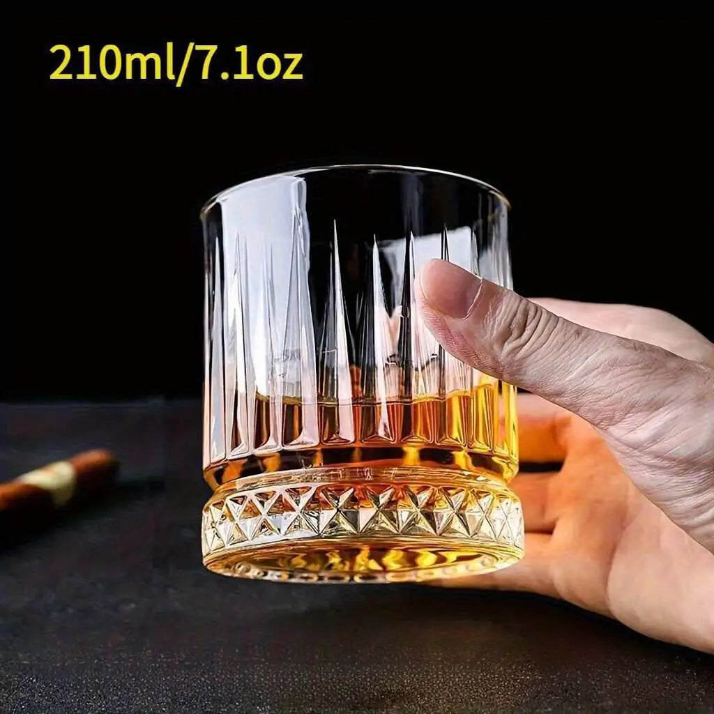 100ml/210ml europeu uísque casa cristal vodka cerveja criativo clássico listrado vinho degustação copo brandy suco cauda vidro