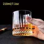 100ml/210ml europeu uísque casa cristal vodka cerveja criativo clássico listrado vinho degustação copo brandy suco cauda vidro