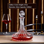 Decantador De Vinho Com Padrão De Martelo Com Tampa, Separador De Vinho Tinto Criativo, Vidro De Cristal Criativo, Decantador De Uísque De Alto Grau, 1100ml